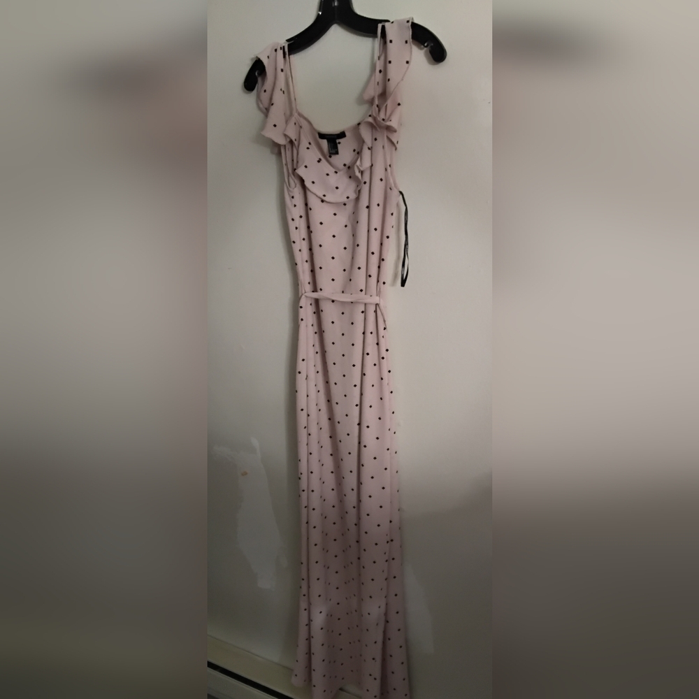 Elegant Pink Polka Dot Dress